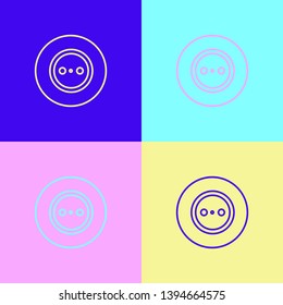 Pop art illustrtaion four styles Socket Icon. Rosette symbol for your web design, logo