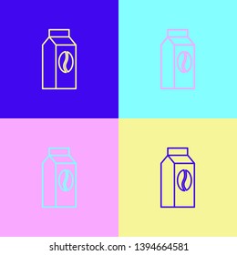 Pop art illustrtaion four styles Coffee package icon