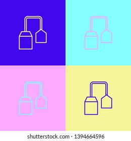 Pop art illustrtaion four styles Tea bag icon. Vector mock up for your tea advertising design.