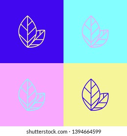 Pop art illustrtaion four styles Tea leaf icon. Tea theme