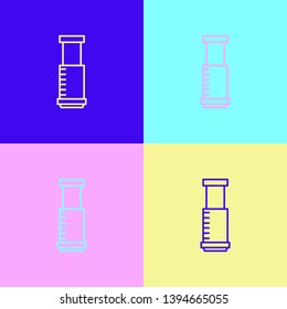 Pop art illustrtaion four styles Aeropress icon. Device for brewing coffee.