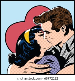 Pop Art KIssing Couple