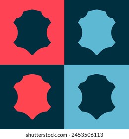 Pop art Leather icon isolated on color background.  Vector