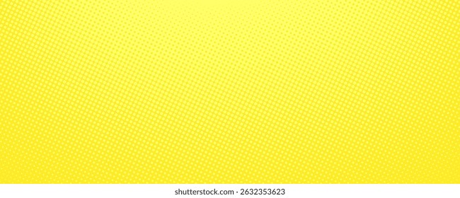 Pop art lemon yellow background with halftone patterns in comic book style, vector illustration