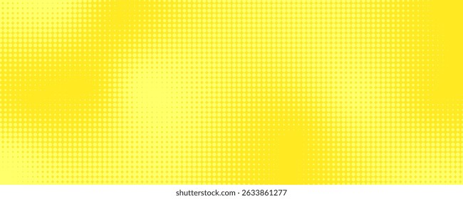 Pop art lemon yellow background with halftone patterns in comic book style, vector illustration