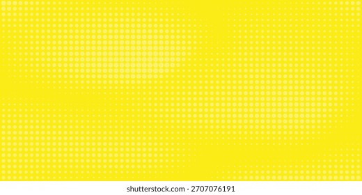 Fondo amarillo limón del arte Pop con los patrones del semitono en estilo del cómic, Vector.	
