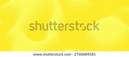 Pop art lemon yellow background with halftone patterns in comic book style, vector illustration