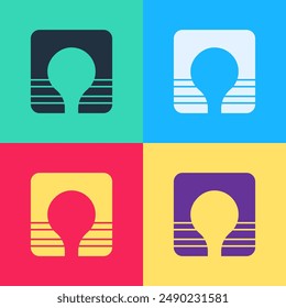 Pop art Life jacket icon isolated on color background. Life vest icon. Extreme sport. Sport equipment.  Vector