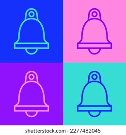 Church bells easter single icon in outline style Vector Image