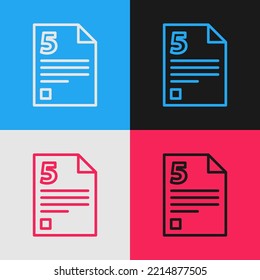 Línea de arte pop Icono de infinito aislado en fondo de color.  Ilustración vectorial
