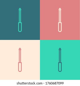 Línea de arte pop Icono de abrasivo Knife aislado en el fondo de color. Ilustración vectorial