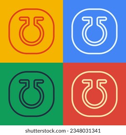 Pop art line Life icon isolated on color background. Alchemy icon. Basic mystic elements.  Vector