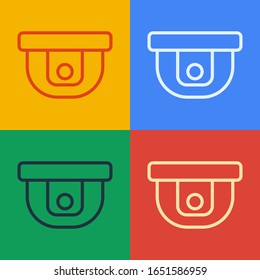Icono del sensor de movimiento de línea de arte pop aislado en el fondo de color.  Ilustración vectorial