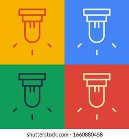 Icono del sensor de movimiento de línea de arte pop aislado en el fondo de color. Ilustración vectorial
