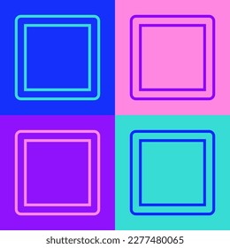 Pop art line Sewing Pattern icon isolated on color background. Markings for sewing.  Vector Illustration