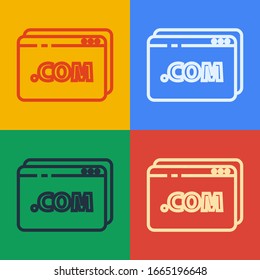 Pop art line Website template icon isolated on color background. Internet communication protocol.  Vector Illustration