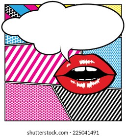 Pop art lips - bubble