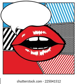 Pop art lips - bubble