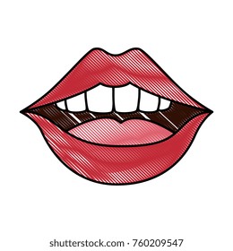 pop art lips icon