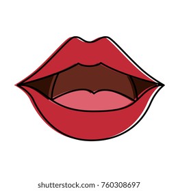 pop art lips icon