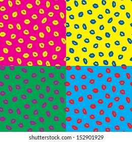 Pop Art Lips Seamless Pattern
