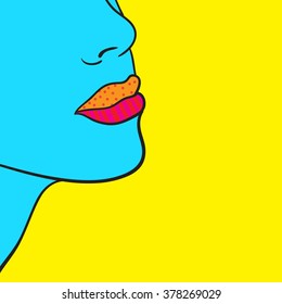 Pop art lips. Vector Illustration