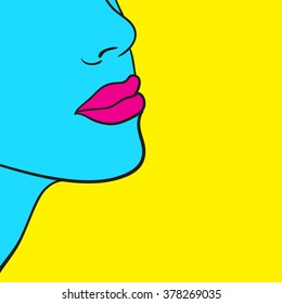 Pop art lips. Vector Illustration