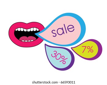 pop art lips. vector illustration