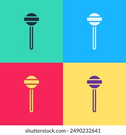 Pop art Lollipop icon isolated on color background. Food, delicious symbol.  Vector