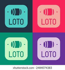Pop art Lottery ticket icon isolated on color background. Bingo, lotto, cash prizes. Financial success, prosperity, victory, winnings luck.  Vector