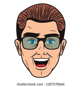 Pop art man face