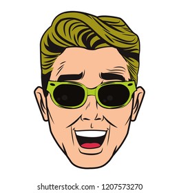Pop art man face