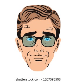 Pop art man face