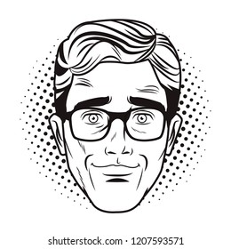 Pop art man face