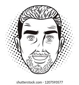 Pop art man face
