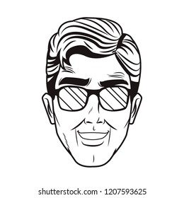 Pop art man face