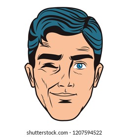 Pop art man face