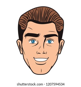 Pop art man face