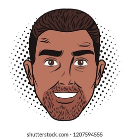 Pop art man face
