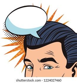 pop art man face