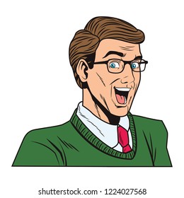 pop art man face