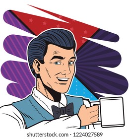 pop art man face