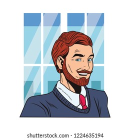 pop art man face