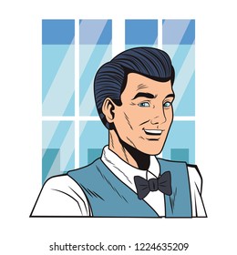 pop art man face