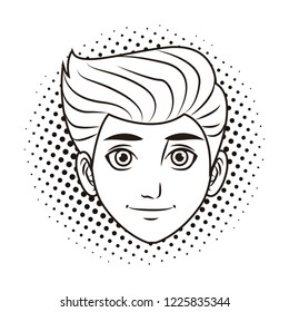 pop art man face