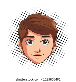 pop art man face