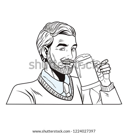 pop art man face in black and white