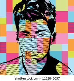 Pop Art Man. vector illustration.