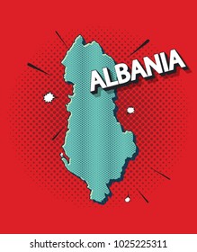 Pop art map of albania
