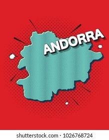 Pop art map of Andorra